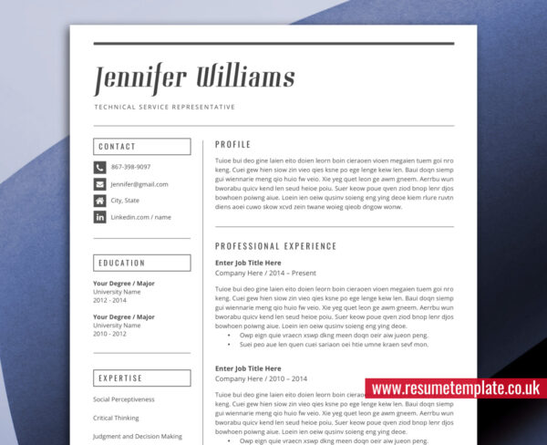 Resume Template for Job Application
