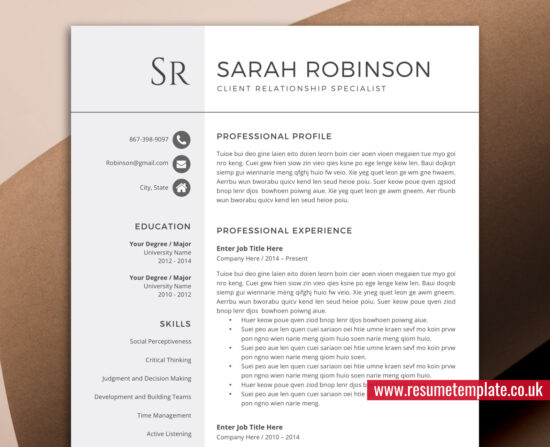 Simple Resume Template for Job Application