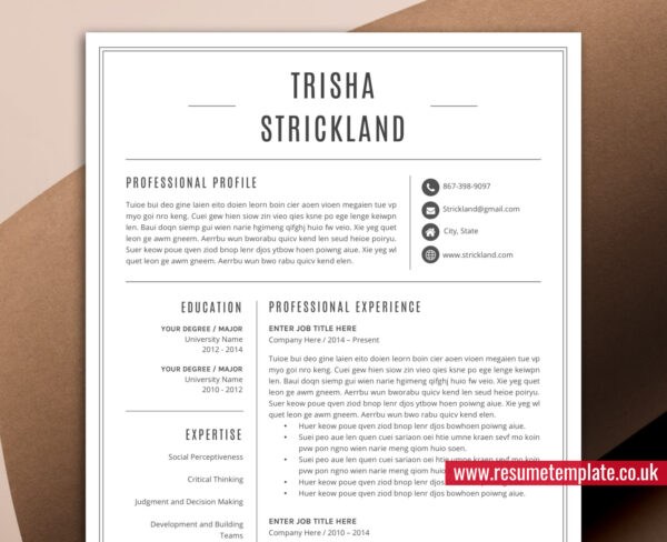 Simple Resume Template for Job Application