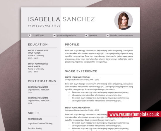 Modern Resume Template for Job Application