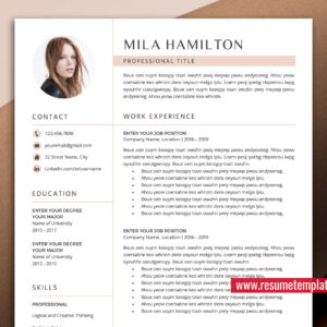 Modern and Simple Resume Template for Job Application