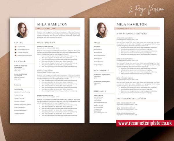 Modern and Simple Resume Template for Job Application