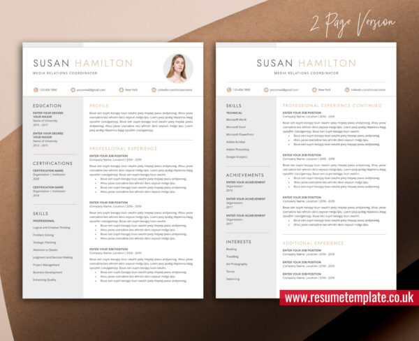Modern and Professional Resume Template for Job Application